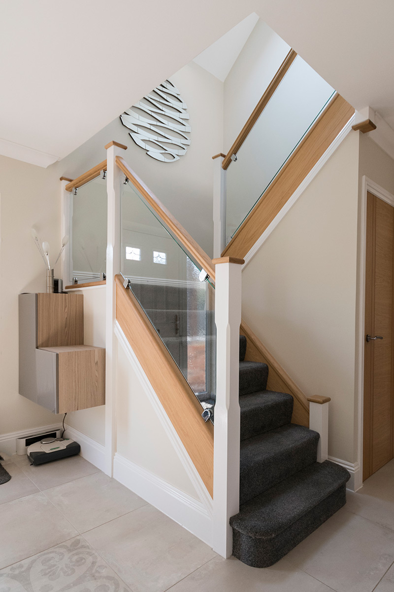 Painted & Glass Staircase Design