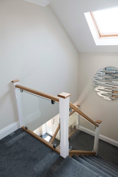 Painted & Glass Staircase Design